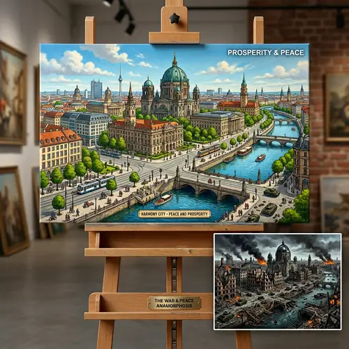 Anamorphic Image: City of Peace and Devastation