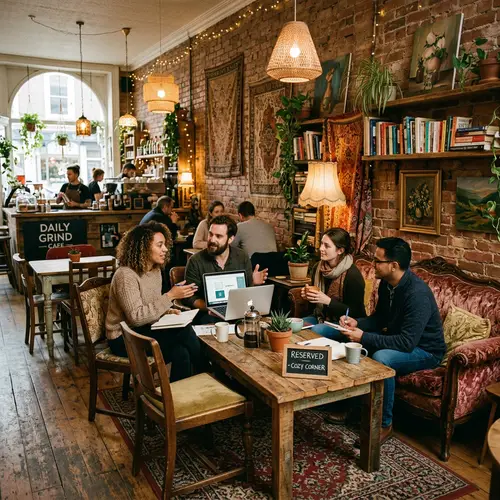 Charming Bohemian Cafe with Meeting Corner