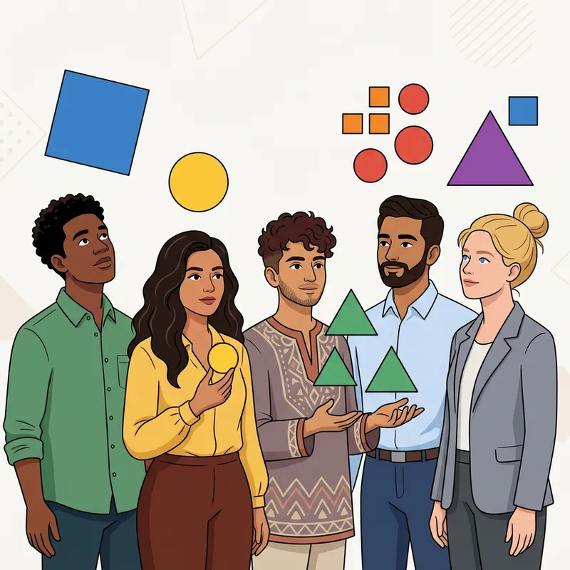 Illustrating Diversity and Quotas with Geometric Shapes & People