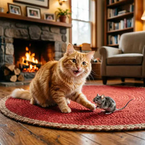Happy Cat with Mouse: A Joyful Companionship