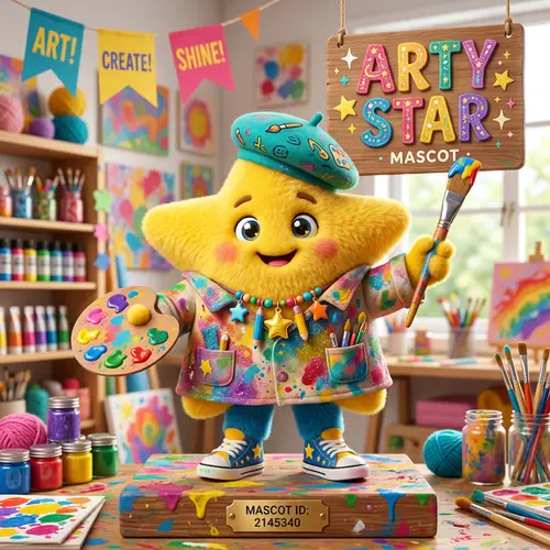Arty Star Mascot: Creative and Fun Design