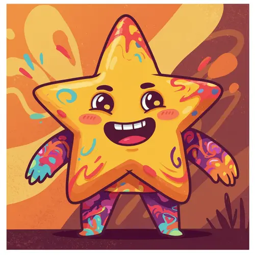 Arty Star Mascot: Creative and Fun Design
