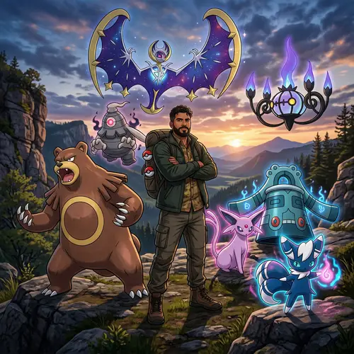 Unique Pokémon Team with Powerful Latinx Trainer