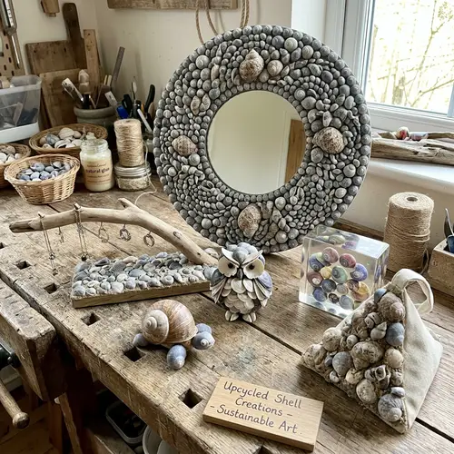 Creative Decorative Pieces Made from Periwinkle and Snail Shells