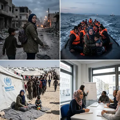Middle-Eastern Refugee Seeking Safety and New Life