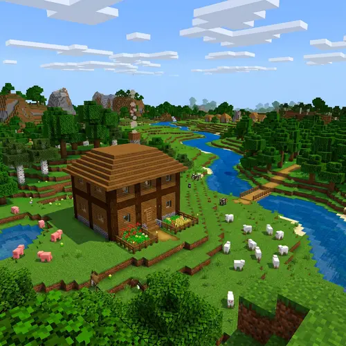 Pixelated Voxel World: Nature and Architecture Wonderland