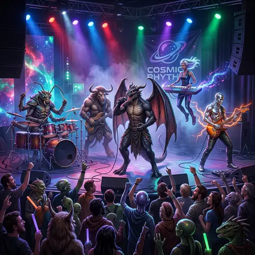 Monstrous and Superhuman Band: A Cosmic Performance