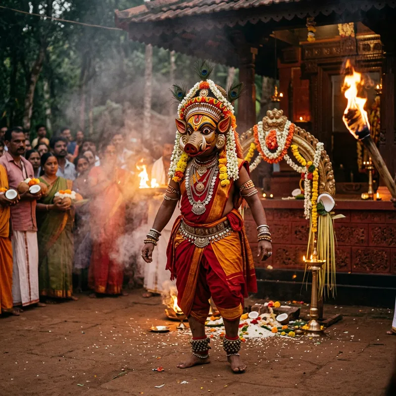 Portrayal of Panjurli God in Kantara Movie