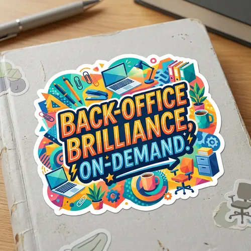 Back-Office Brilliance Sticker | Eye-Catching Design