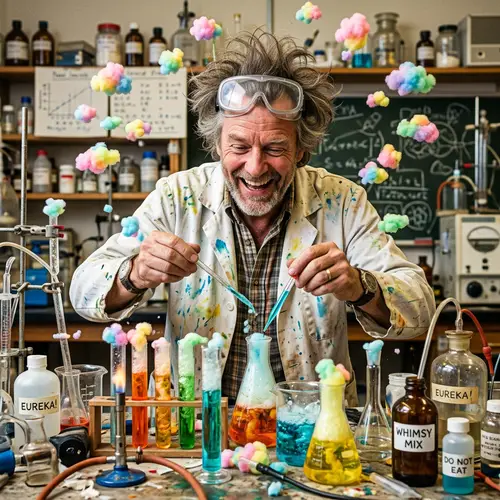 Crazy Scientist Delights in Whimsical Experiment | Lab Fun
