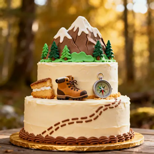 Hiking Theme Three Tier Cake | Perfect for Adventurers