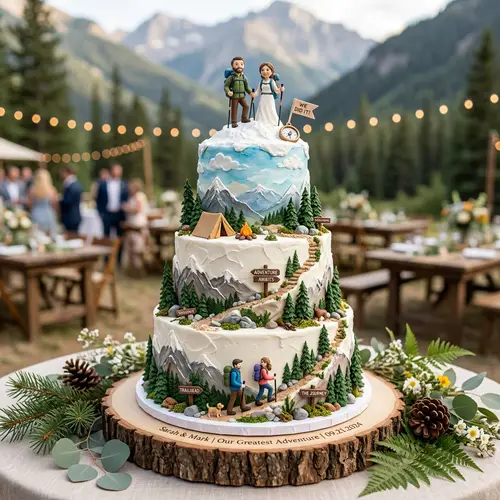Hiking Theme Three Tier Cake | Perfect for Adventurers