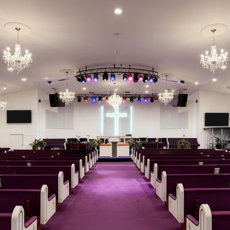 Innovative Pulpit Design with Purple Floor Layout Innovative Pulpit Design with Purple Floor Layout