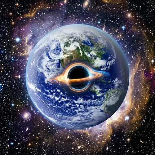 Cosmic Planet Eye Art: Symbolic Black Hole & Celestial Stars