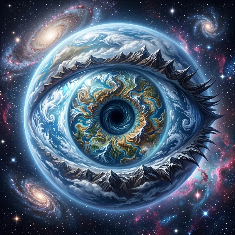 Eye Planet: Illustration of Celestial Eye in Space