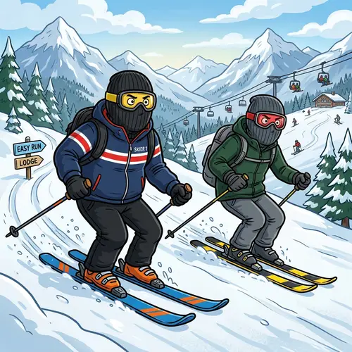 Cartoon Guys in Ski Masks: Fun Illustrations