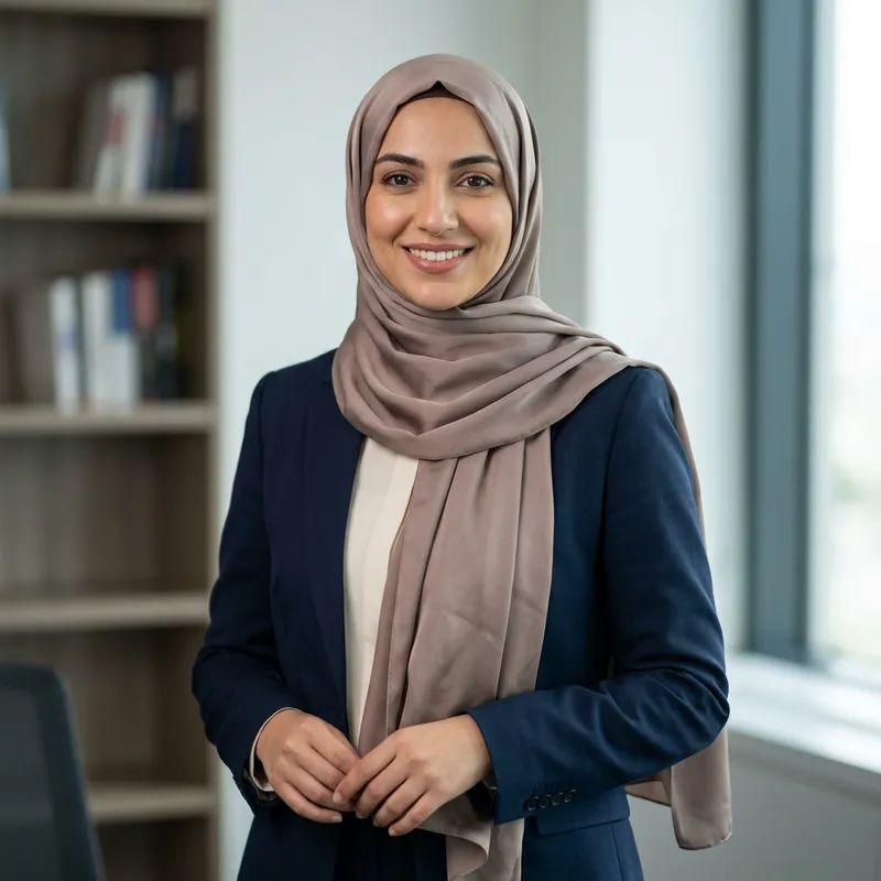 Elegant Muslim Model Portrait in Stylish Hijab