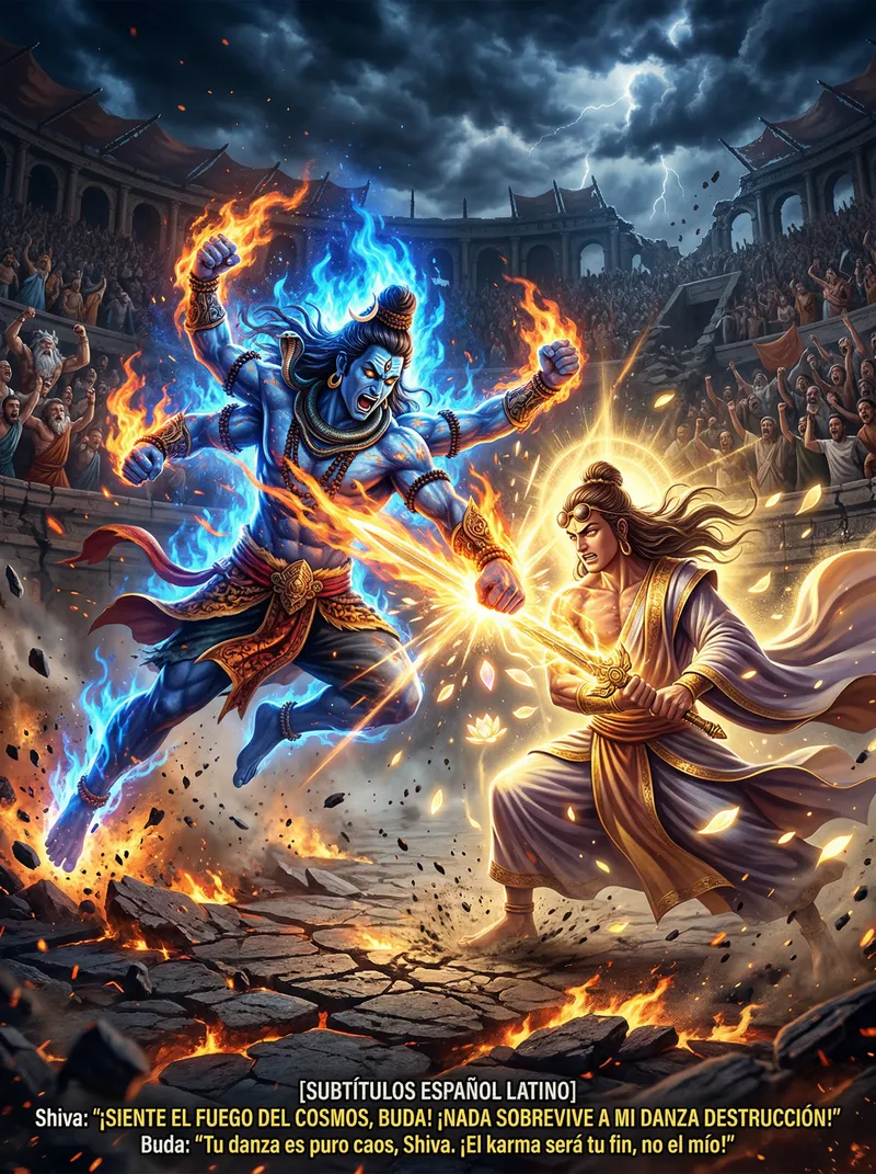Epic 5-Min Battle: Shiva vs. Buddha in Ragnarok