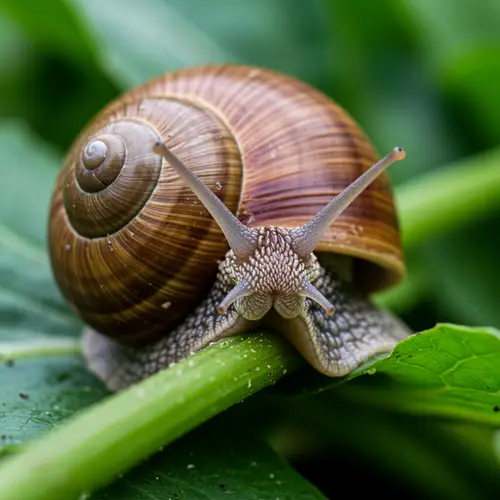 Stunning Garden Snail Close-Up in National Geographic Style