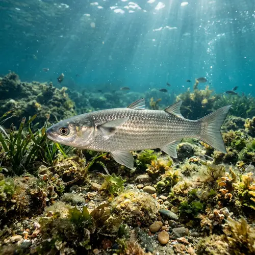 Stunning Underwater Photo of Flathead Grey Mullet