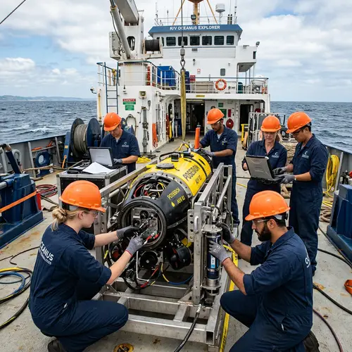 Diverse Team of Engineers Working on Underwater Robotic Vehicles