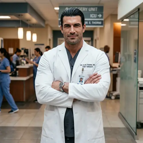 Tall Muscular Man in a White Coat