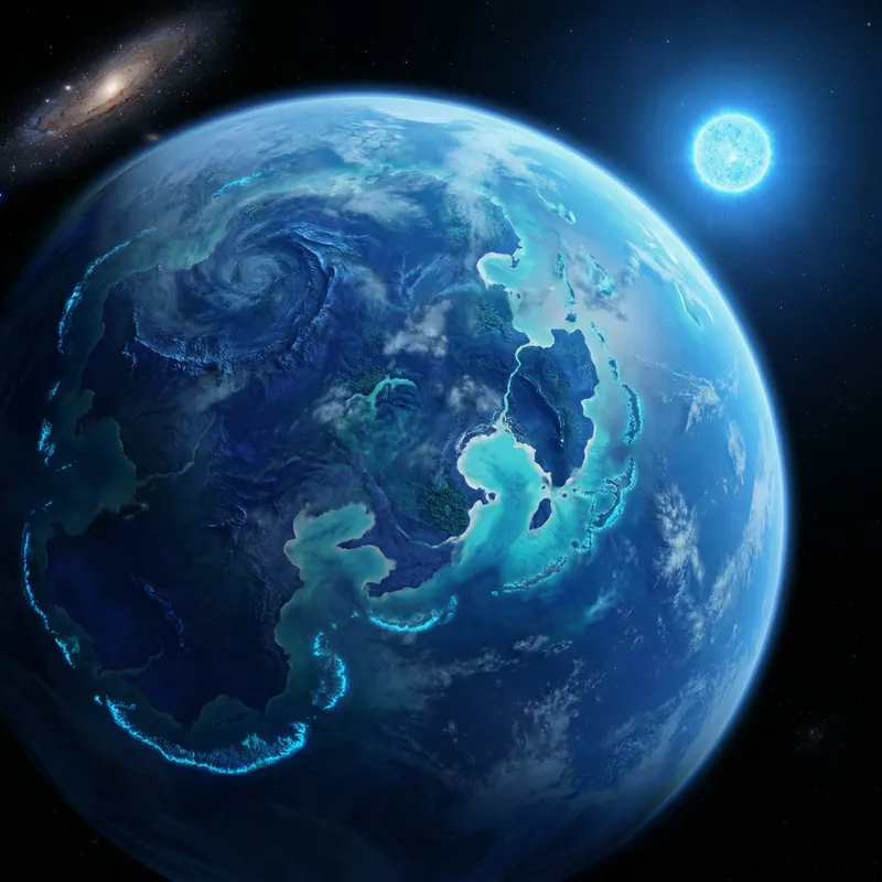 Discover a Stunning Blue Lush Planet from Space