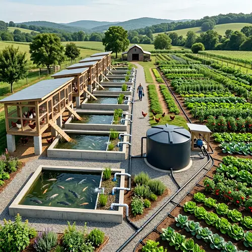 Sustainable Farm Design with Chicken Houses & Ponds