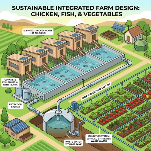 Innovative Sustainable Farm Design with Chicken Houses