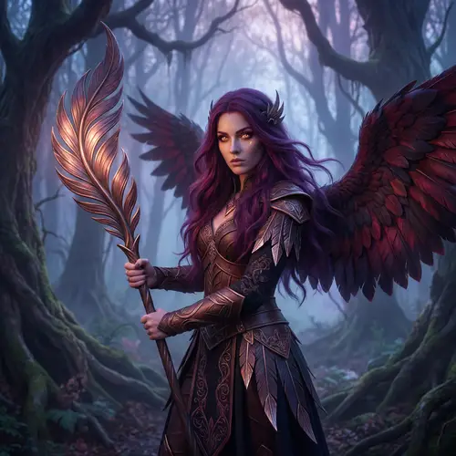 Enigmatic Fantasy Character in Dusky Forest | Xayah Art