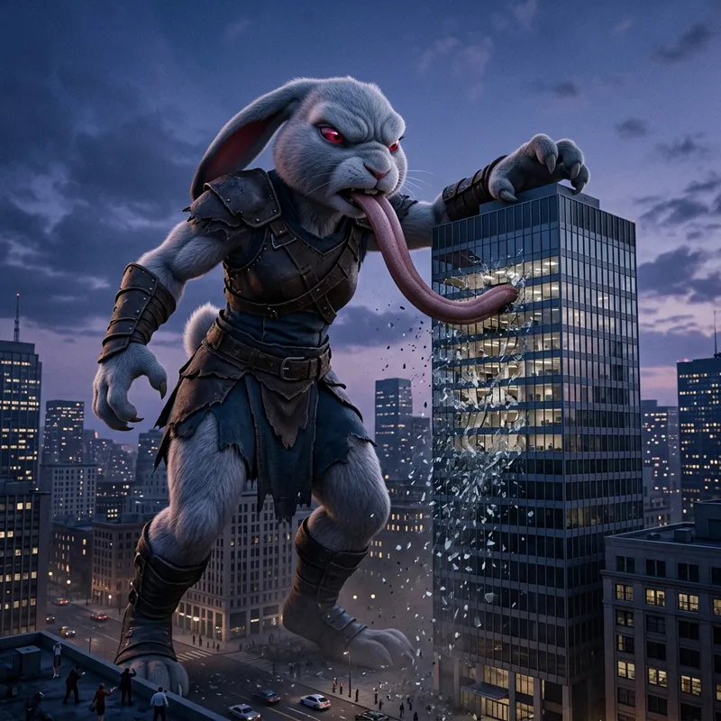 Transformed Bunny: A Spellbound City Giant Transformed Bunny: A Spellbound City Giant