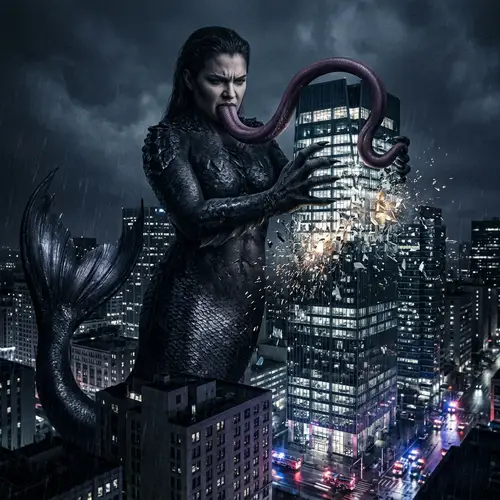 Ariel Transformed: The Colossal Mermaid of Chaos