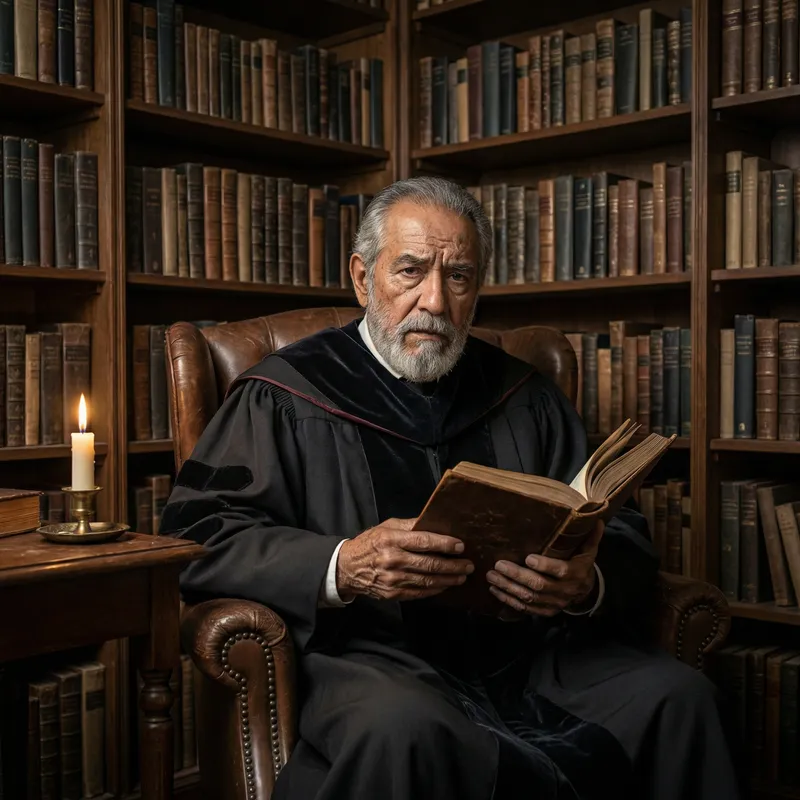 Very Wise Hispanic Scholar in Traditional Attire