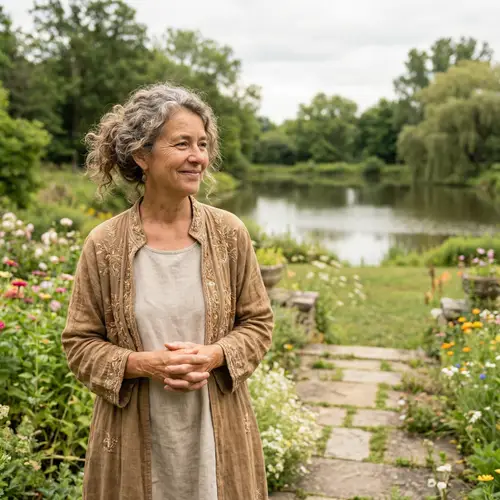 Woman Embodying Strength, Wisdom, and Charm | Tranquil Setting