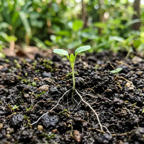 Small Sprout Growing from Dirt