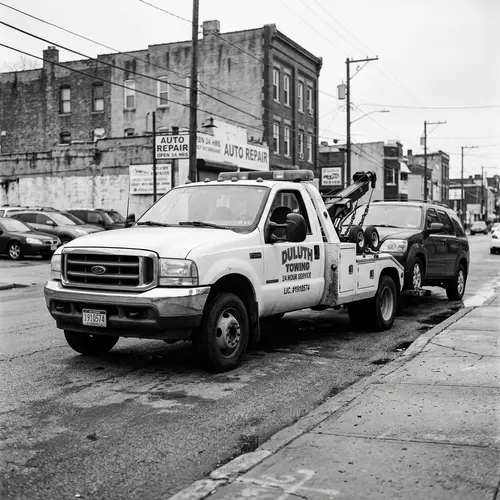 2004 White Ford F550 Towing Truck in B&W