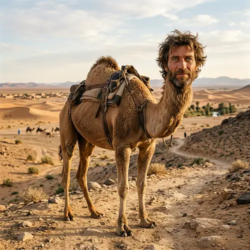 Unique Camel-Human Creature Imagery
