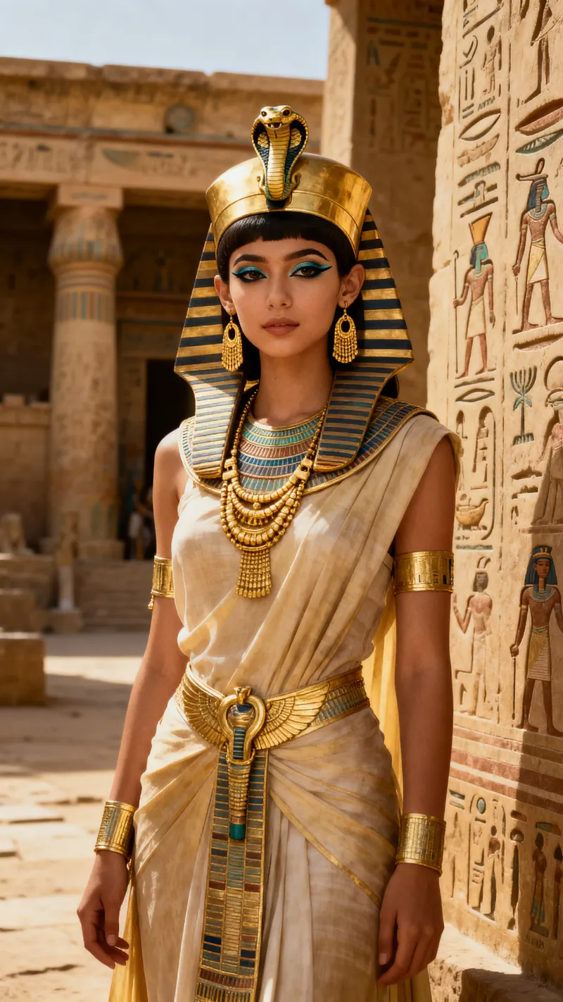Ancient Egyptian Pharaonic Girl in Royal Attire