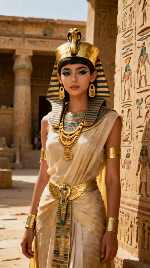 Ancient Egyptian Pharaonic Girl in Royal Attire