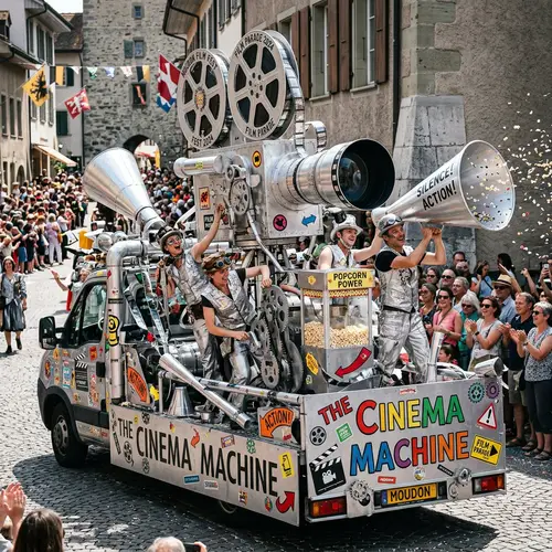 Cinema Machine Float for Moudon Parade