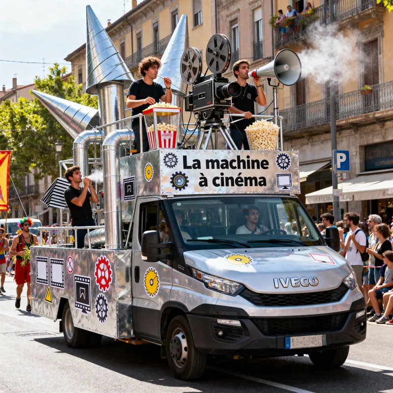 Cinema Machine Float for Moudon Parade