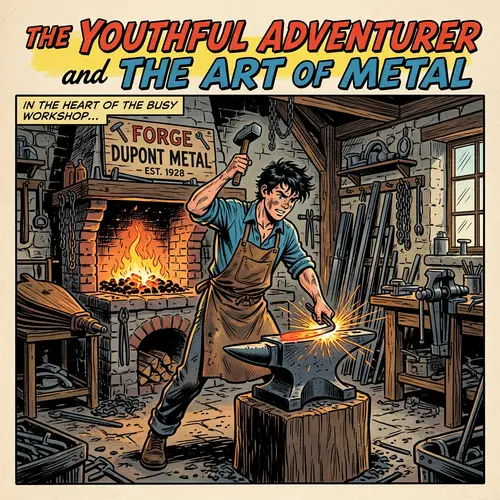The Youthful Adventurer and the Art of Metal - Comic Book Cover Design