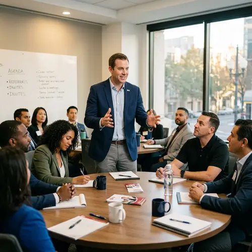 Motivated BNI Member Encouraging New Invites with Positive Pressure