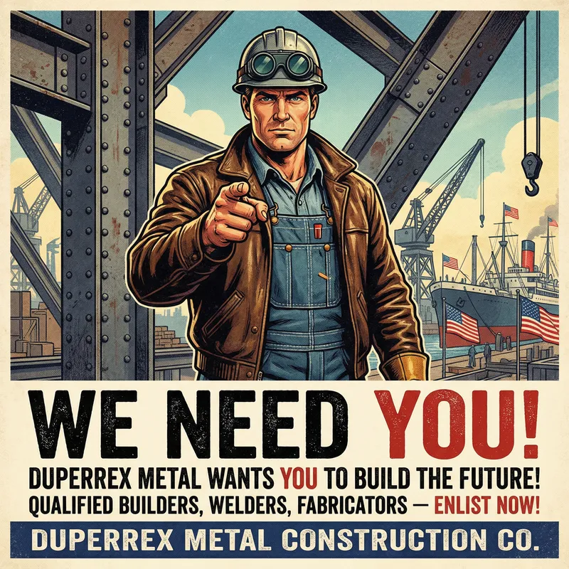 Duperrex Metal: Recruiting Qualified Personnel in 1940s American-Style Construction