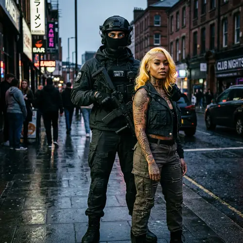 Tactical Gear Protects Woman - Intriguing Scene Revealed