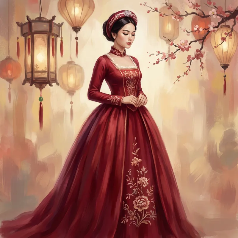Vietnamese Girl in Traditional & 18th-Century Clothing | Digital Art Vietnamese Girl in Traditional & 18th-Century Clothing | Digital Art