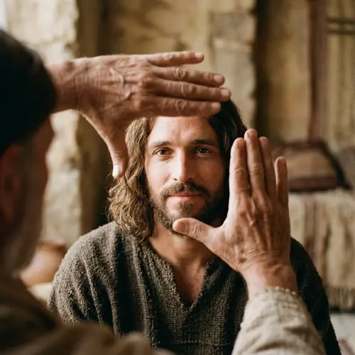Framing Jesus: Hands Around His Face