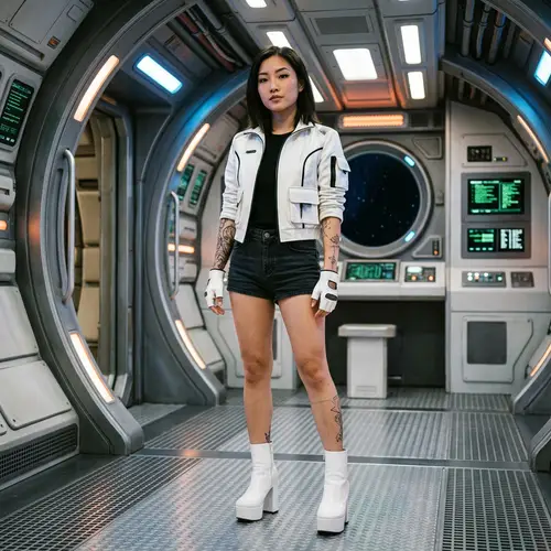 20-Year-Old Asian Woman in Stylish Outfit