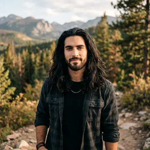 Male with Long Black Hair