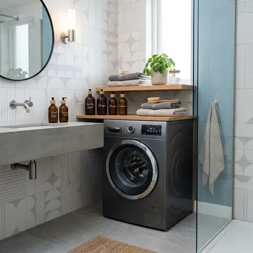 Super Trendy & Modern Bathroom with Washing Machine | Luxury Design